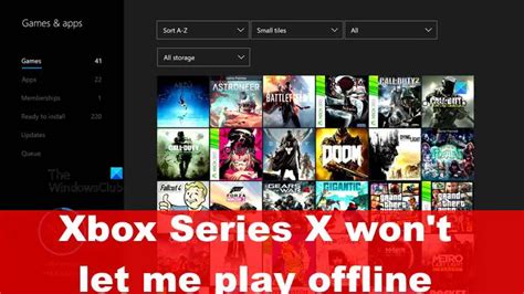offline games|Offline gaming on Xbox series X .